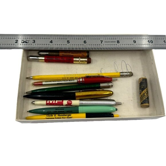 Pen & Pencil Writing Utensil Lot, Assortment of Various Conditions, Ads, Vintage - Picture 9 of 17